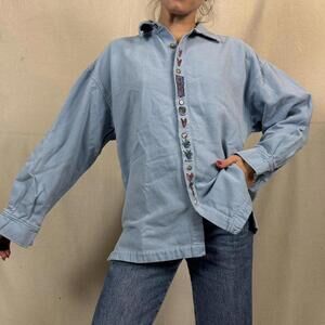 Vintage WEK Hand-Painted Denim Shirt – XS